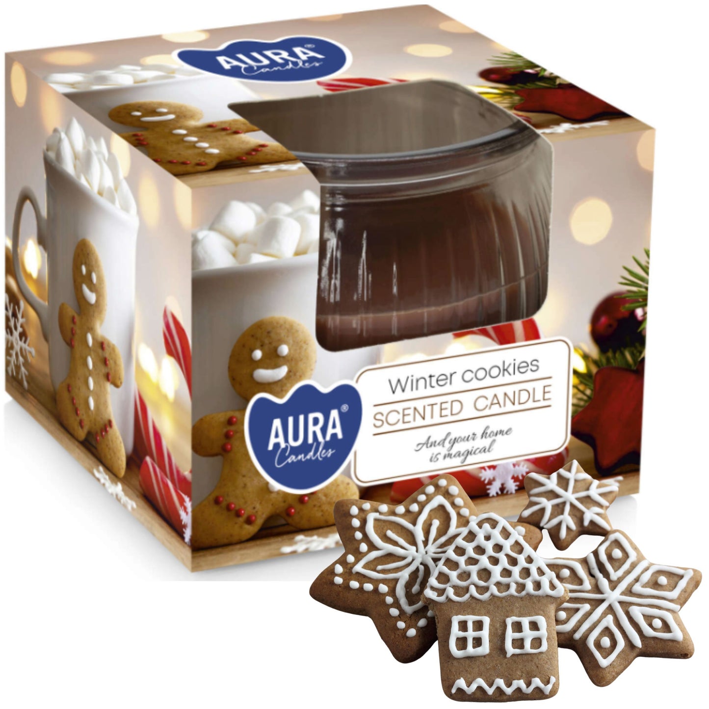 Zestaw 4 Świec „Świąteczna Cukiernia" - Wanilia, Piernik, Jabłko, Cynamon